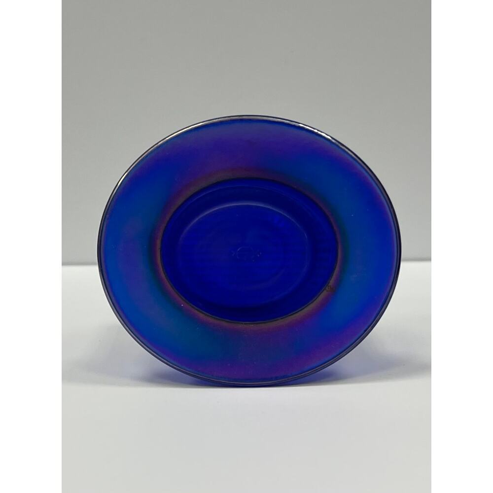 Iridescent Cobalt Blue Glass Top Hat Toothpick Holder. KK85 - Picture 4 of 6